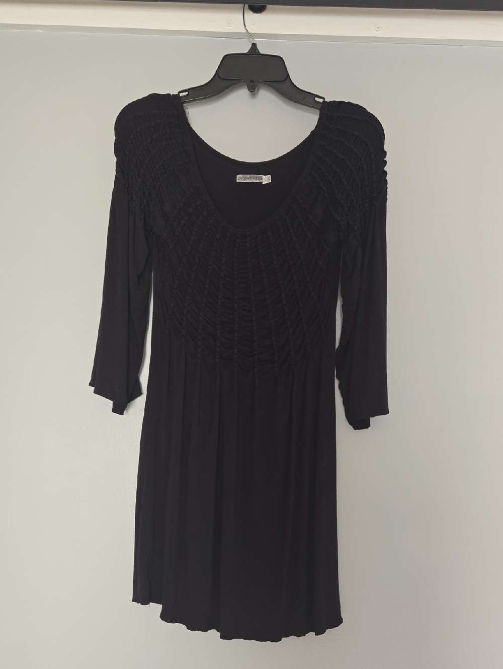 My Tribe Black Smocked Tunic Top